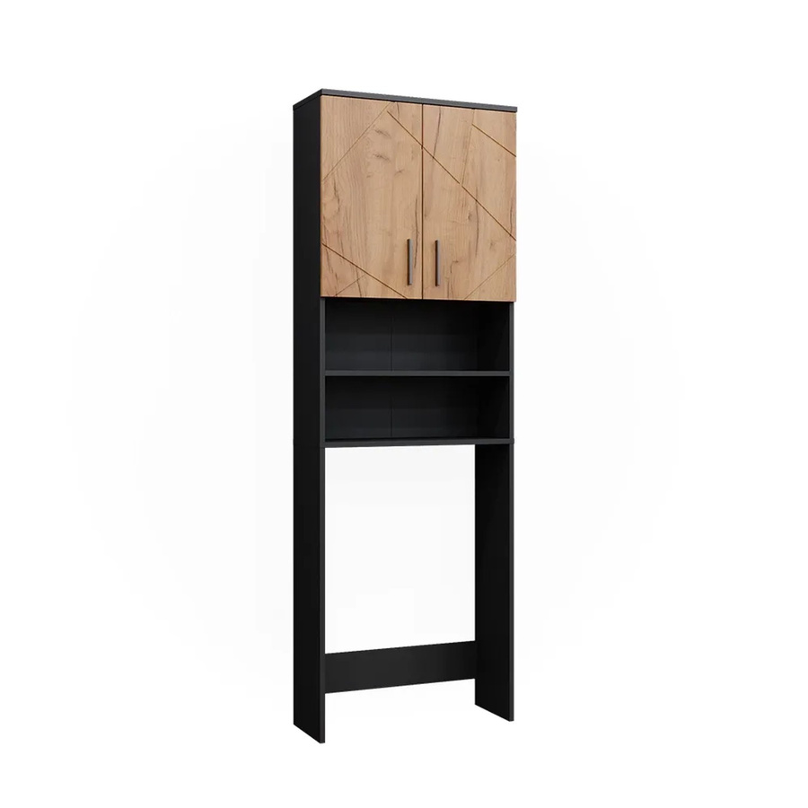 Vicco Waschmaschinenschrank Irma Badezimmer Anthrazit Eiche B: 64 cm, H: 191 cm, T: 26 cm - Bild 3