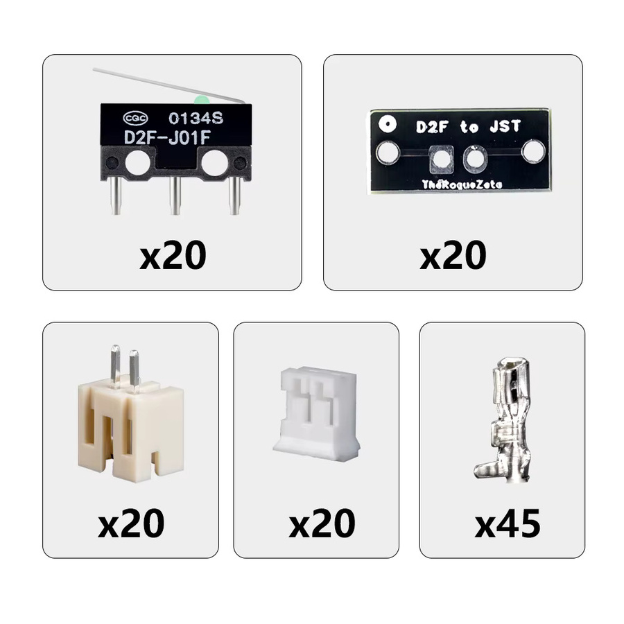 Trianglelab 20 Stück D2F-zu-JST-Adapter-Platinen in Schwarz für den Einbau mechanischer Schalter in 3D-Drucker und Elektronikprojekte - Bild 3