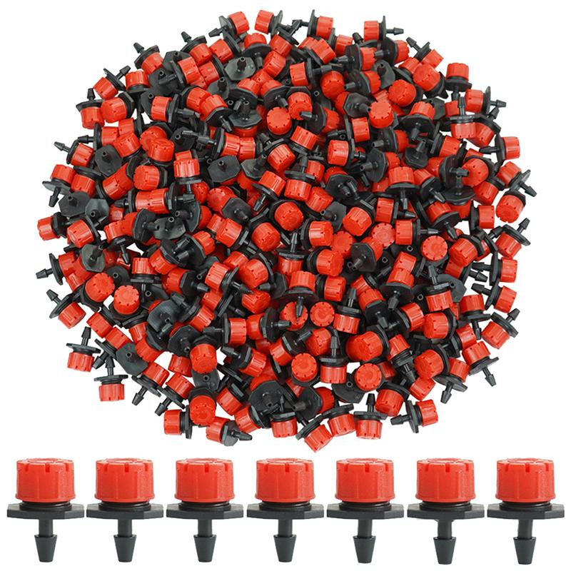 Family Circle 50 Stück Gartenbewässerungsdüsen mit verstellbaren Tropfern, 1/4 Zoll, Rot - Bild 5