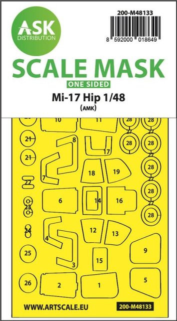 AMK Mil Mi-17Hip - One-sided express mask, Zubehör, 1:48 - Bild 1