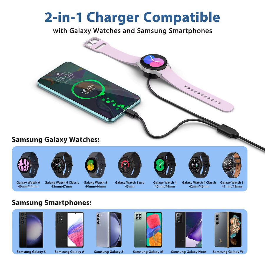 Samsung USB-C Ladegerät für Galaxy Watch 4 in Schwarz - Bild 3