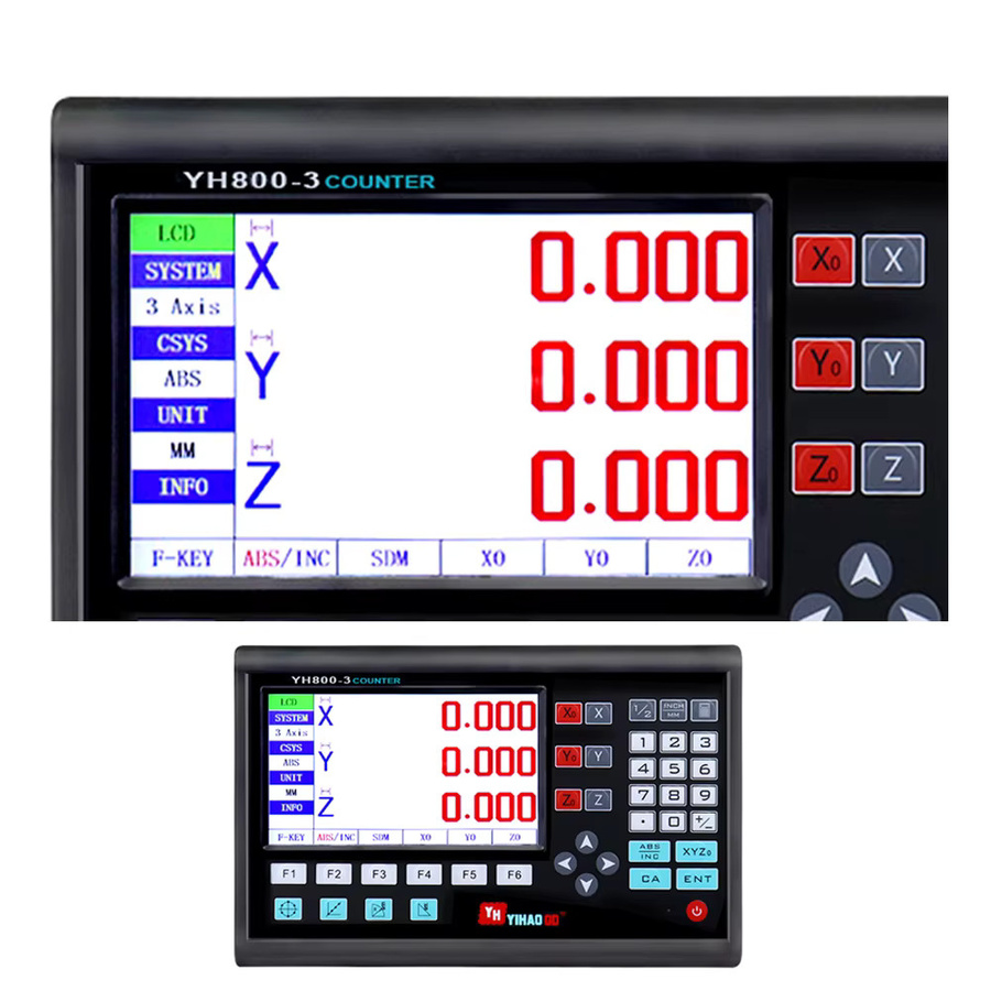 Bicenroce YH800-3 YH800-2 Digitales DRO Display mit 7 Zoll LCD-Bildschirm und TTL DB9 Anschluss in Schwarz - Bild 3