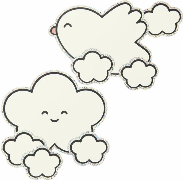 Rico Design Paper Poetry Clip-Ons Chingu Wolken und Vögel in Weiß - Bild 1