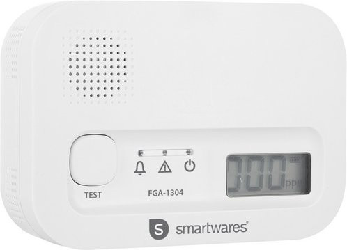 Smartwares Kohlenmonoxidmelder FGA-1304 mit digitaler Anzeige und 10 Jahren Lebensdauer in Weiss - Bild 1