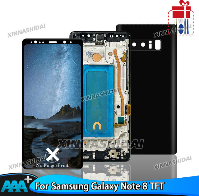 Samsung TFT Note 8 Display-Bildschirm mit Rahmen und Touchscreen-Digitizer-Einheit für N950F N950U N950W N950FD in Schwarz oder Violett - Bild 1