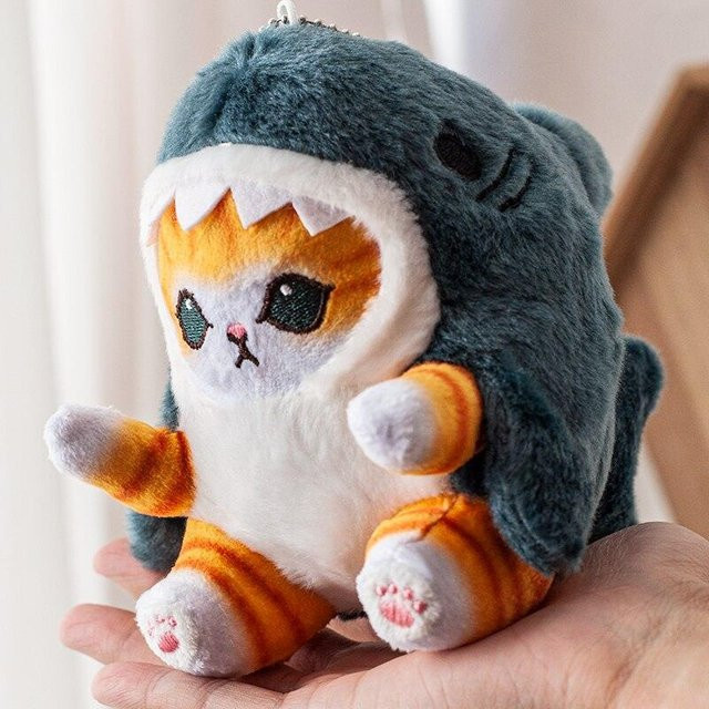 Yiran Health & Beauty Cartoon Niedriger Hai Garnelen Katze Plüschtier Anhänger, 12cm - Bild 1