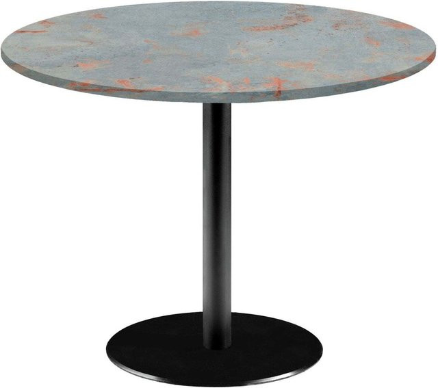 RestooTab Tisch Rome XL rund im Industrial Design, Farbe Grau und Schwarz, Durchmesser: 120 cm, Höhe: 73 cm - Bild 1