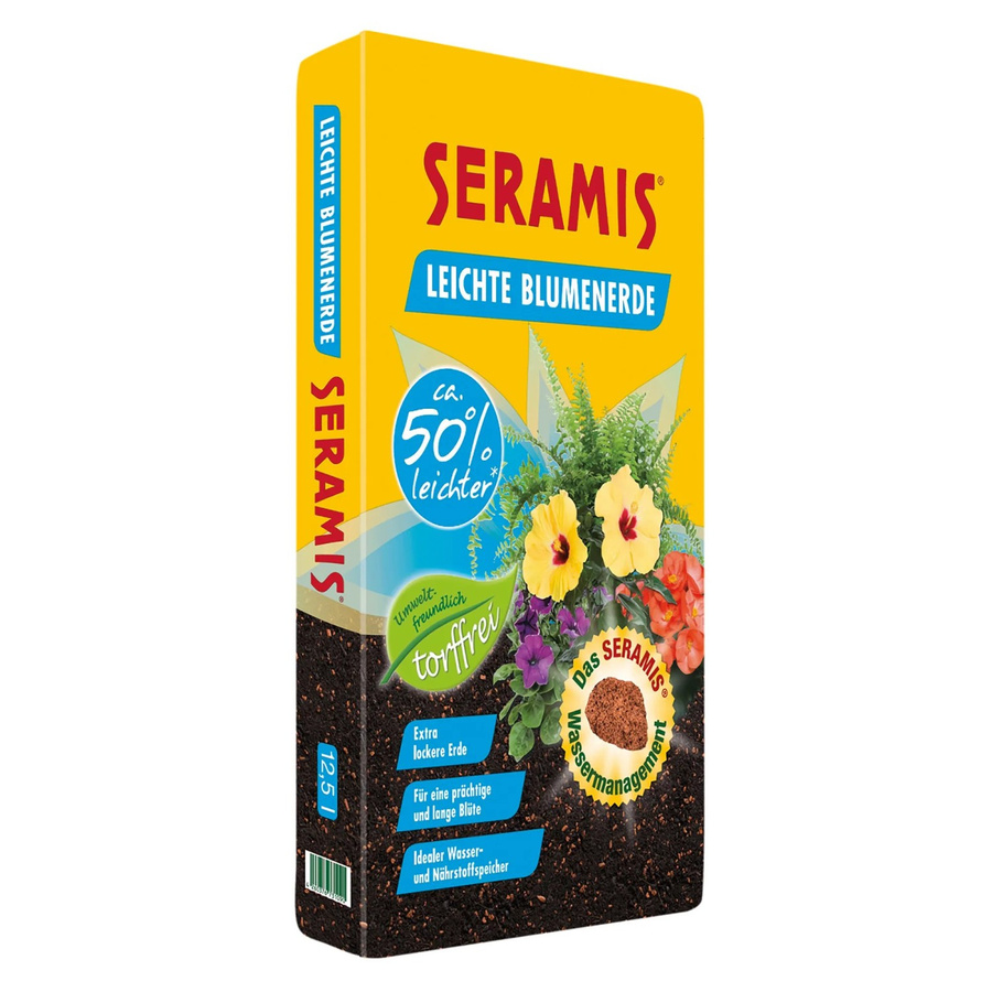Seramis Leichte Blumenerde für Grün- und Blühpflanzen mit Kokosfaser und Holzfaser, 12,5 l - Bild 2