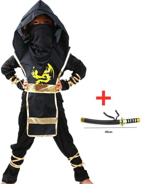 Ninja Cosplay Kostüm, Schwarz, ab 4 Jahre - Bild 1