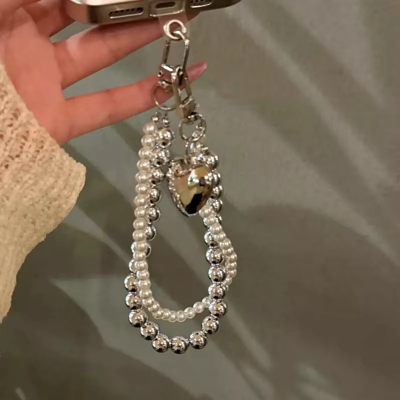 ZY Charm Perlen-Schlüsselanhänger-Armband, Herz-Design, Schleife - Bild 3