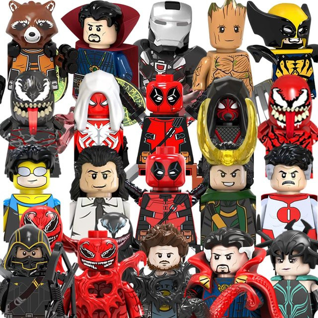 Beast Kingdom Marvel Mini Brick Toys Venom Loki Invincible Omni Man Hela, zusammenbaubare Puppen - Bild 1