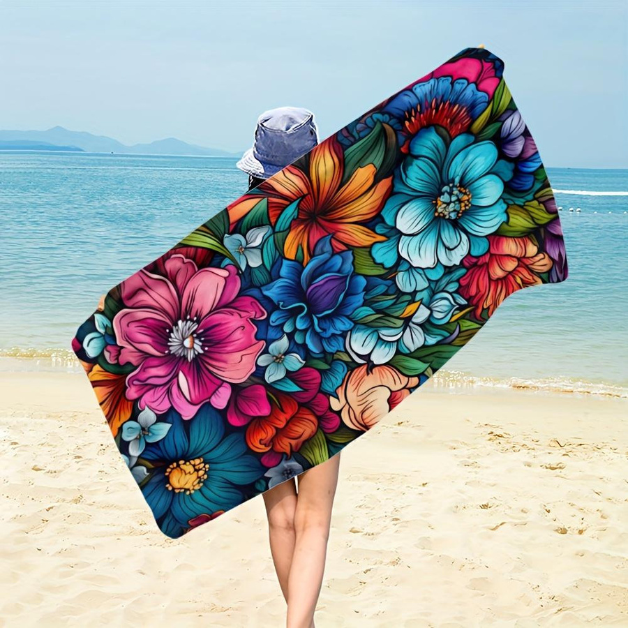 Schnelltrocknendes Strandtuch aus Polyester in Multicolor, ultra-saugfähiges Badetuch für Pool, Spa und Reise, Breite: 30 cm, Höhe: 60 cm - Bild 4