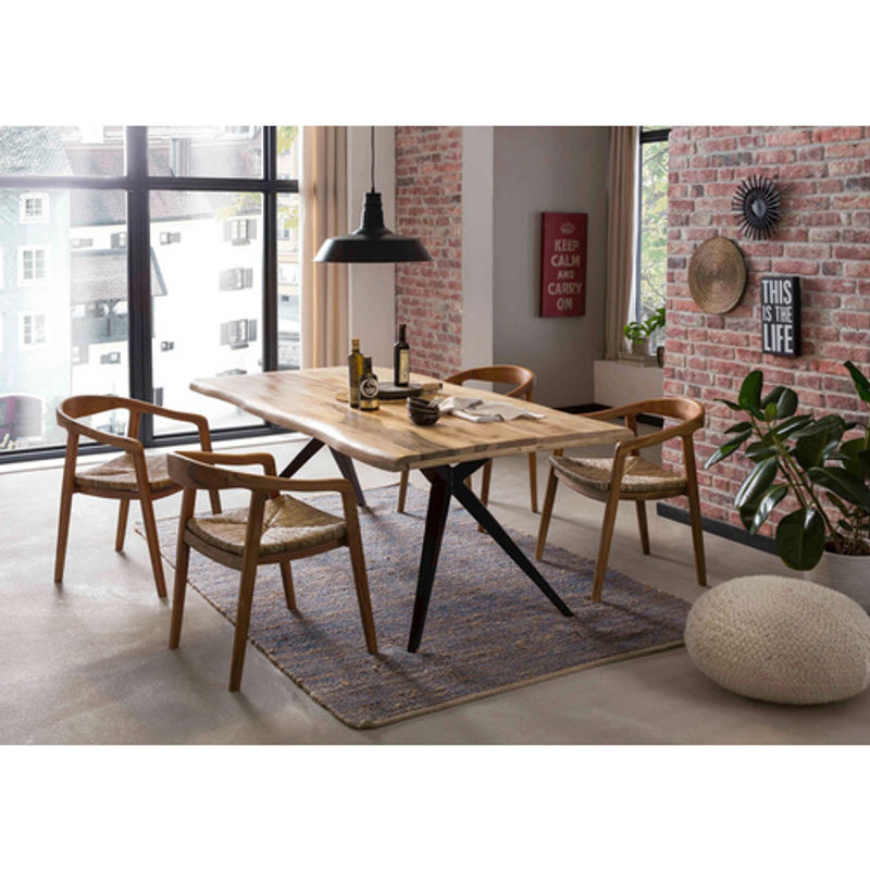 SIT Esstisch TABLES & CO aus Mango Holz in Braun und Schwarz im Industrial Design, Höhe: 78 cm, Tiefe: 90 cm - Bild 2