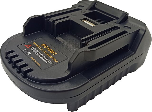 Dawupine Li-Ion Batterie Adapter Konverter BS18MT mit USB-C für Bosch BAT618 BAT619G BAT620 und Makita 18V Lithium-Tool, Schwarz - Bild 1