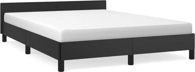 vidaXL Bettgestell mit Kopfteil in Schwarz aus Kunstleder, B/T/H: 140 x 190 x 143 cm - Bild 1