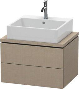 Duravit Waschtischunterschrank Compact L-Cube mit 2 Schubkästen, Farbe: Weiß/Beige, B: 62,0 cm, T: 47,7 cm, H: 40,0 cm - Bild 1