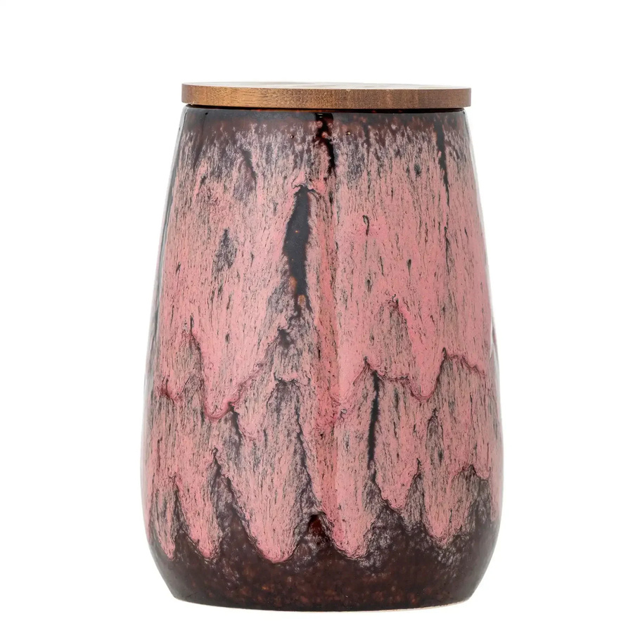 Bloomingville Vorratsdose aus Steingut Rayen in Rosa, Durchmesser: 18 cm - Bild 1