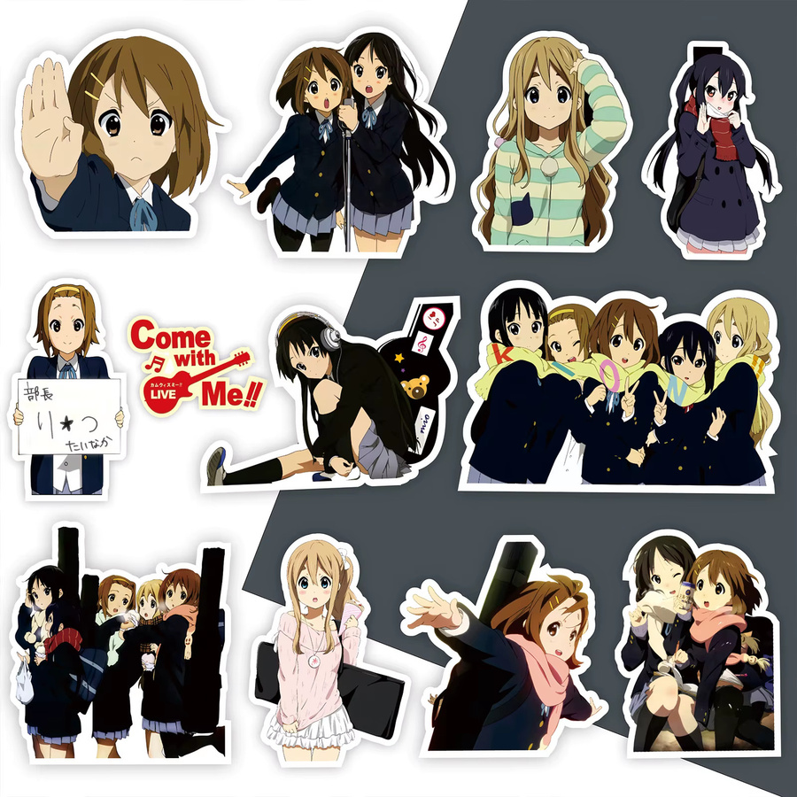 75 Stück Bandai K-ON! Anime Aufkleber Set, Kawaii Mädchen Cartoon Sticker, wasserfest für Notebook, Tagebuch und Gitarre, Mehrfarbig - Bild 2