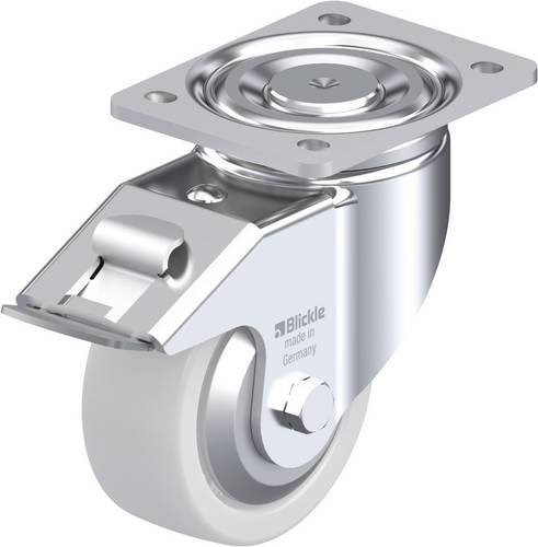 Blickle Lenkrolle LH-SPO 127K-FI-FA mit Feststeller, Rad-Durchmesser: 125 mm, Tragfähigkeit: 750 kg, Farbe: Silber/Weiß - Bild 1