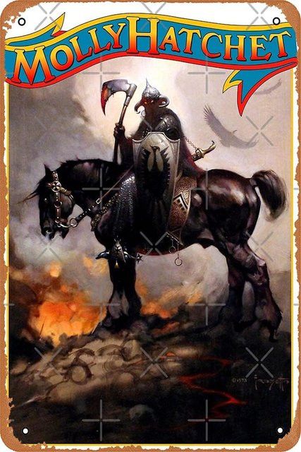 Molly Hatchet Debüt Tribute Vintage Metall Blechschild Wandkunst für Garage und Man Cave, B: 30,0 cm, H: 20,0 cm - Bild 1