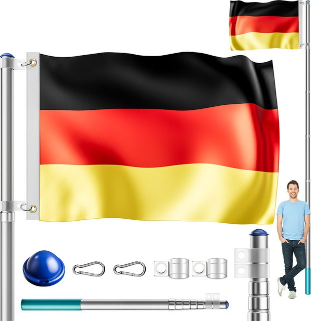 Aluminium Fahnenmast 630 cm inklusive Deutschland-Flagge - Bild 1