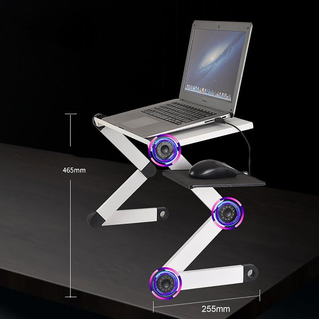 Ergonomischer Laptopständer von aimo, verstellbar und faltbar, grau - Bild 1