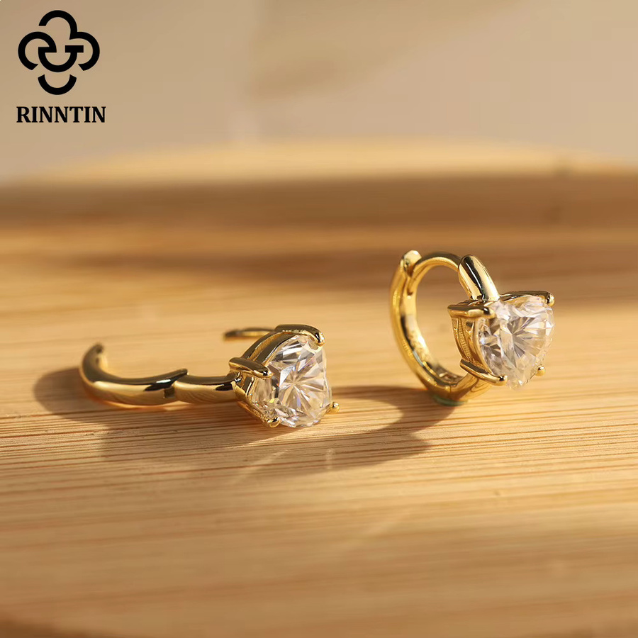 Rinntin Creolen, Moissanit, 925 Silber, Damen - Bild 2