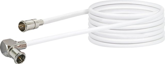 SCHWAIGER Modem Anschlusskabel MMC50 in Weiß, MiniD@t-Stecker zu F-Quick-Stecker, Länge: 5 m - Bild 1