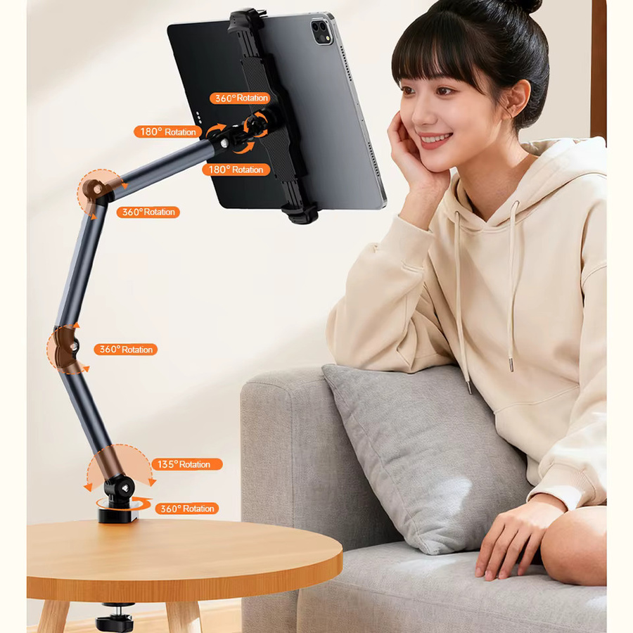 OUTMIX Magnetischer Tablet-Ständer Faltbarer iPad-Halter mit 360 Grad Drehung für Schreibtisch und Bett - Bild 3