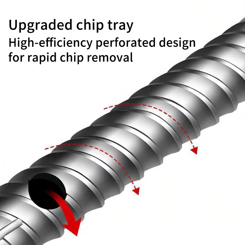 HILIXUN SDS-Plus Betonstahl-Schneidbohrer mit Hartmetallspitze in Silber für Elektrohammer und Stahlbeton - Bild 2