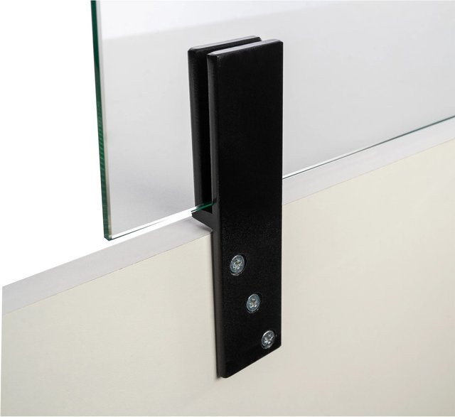 Skyscope Thekenhalter aus Aluminium für 6 mm ESG Glas in Schwarz Matt - Bild 1