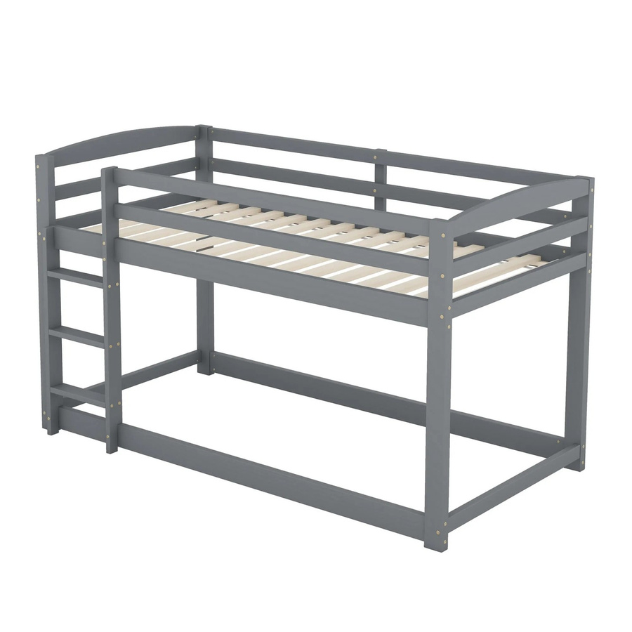 okwish Etagenbett für Kinder aus Kiefer und MDF in Grau ohne Matratze B/T/H: 90 x 200 x 175 cm - Bild 2