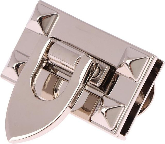 Treasure Hom Drehverschluss aus Metall für Handtaschen und Geldbörsen, Farbe Silber, Breite: 4 cm - Bild 1