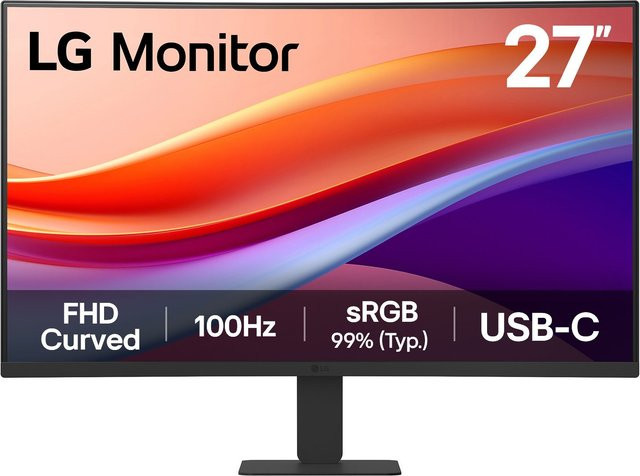 LG 27U421A-B Curved TFT-Monitor Full HD 27 Zoll Widescreen LED Schwarz mit USB-C - Bild 1