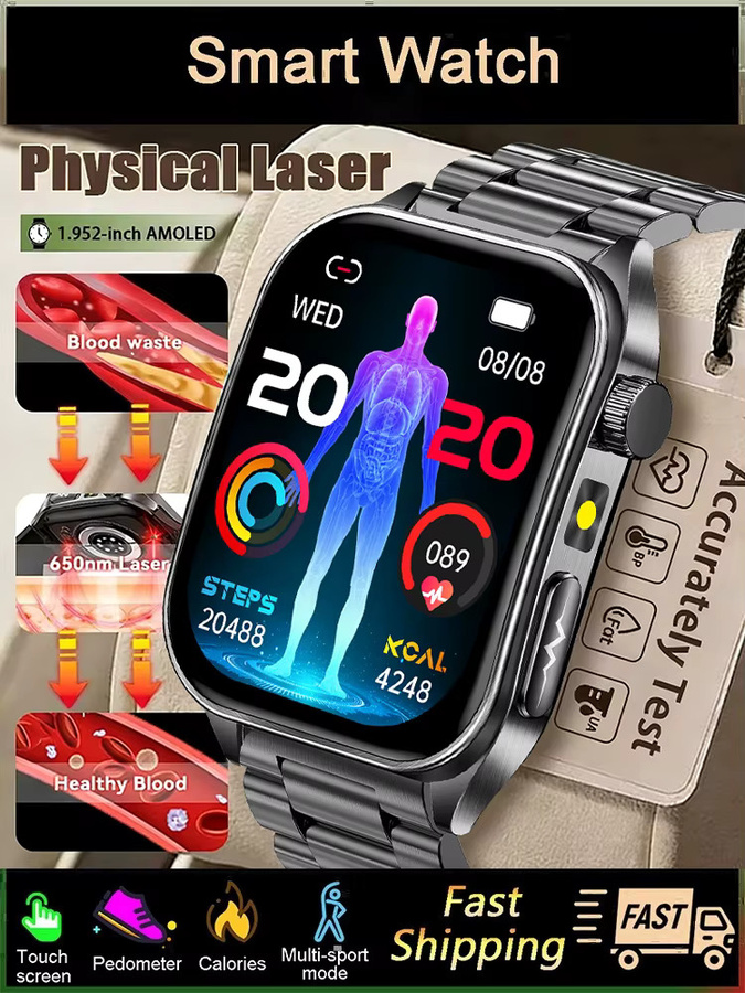 LIGE Smartwatch, Herren, Schwarz, Edelstahl, Silikon - Bild 7