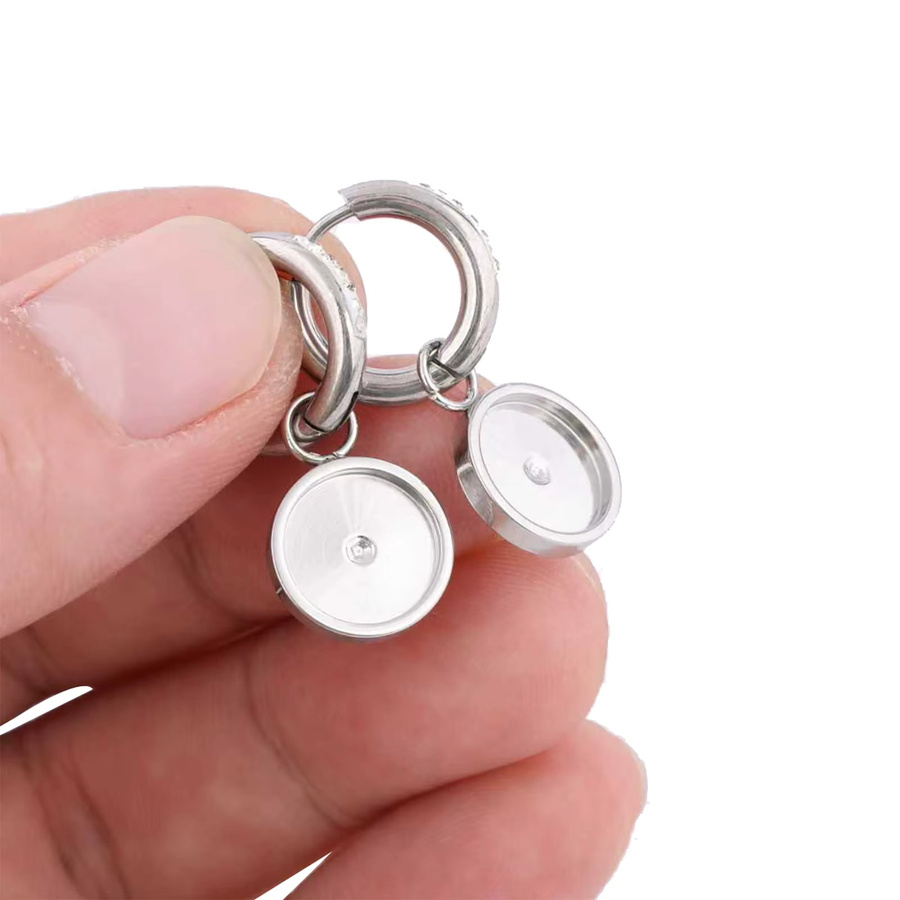 Creolen Edelstahl, Silber, 10 mm, Unisex - Bild 2