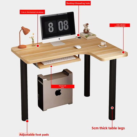 MOYU Eckschreibtisch aus massivem Holz in modernem Design für dein Home-Office