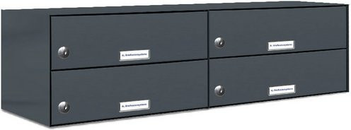 AL Briefkasten für 4 Parteien mit Zaundurchwurf, grau, B/H/T: 153,235 x 23,0 x 27,5 cm - Bild 1