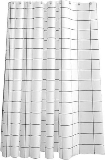 NOHS Cushions Duschvorhang Karo Schwarz-Weiß, wasserabweisend und schimmelresistent, B/H: 180 x 180 cm - Bild 1