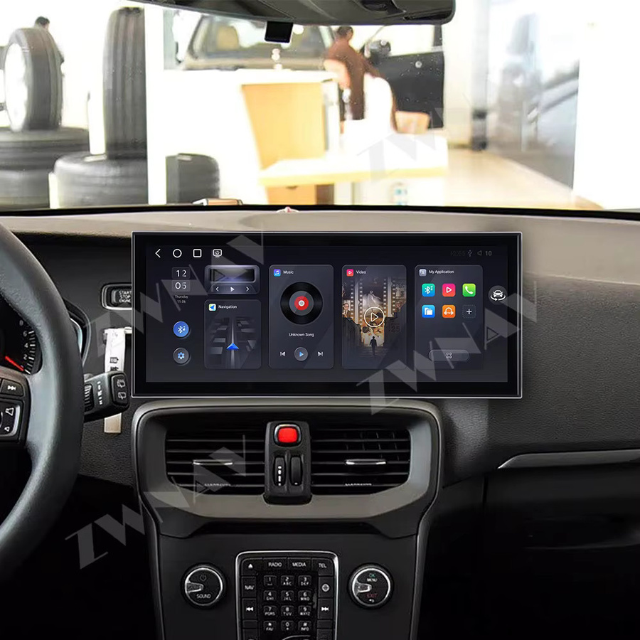 ZWNAV Android 15.0 Auto-Multimedia-Player mit 15,8 Zoll Touchscreen, GPS und Wireless CarPlay für Volvo V40 2013-2019, Schwarz - Bild 2