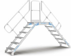 ZARGES LM-Überstieg 60 Grad aus Aluminium in Silber, 8 Stufen, Breite: 60 cm, Höhe: 188 cm - Bild 1