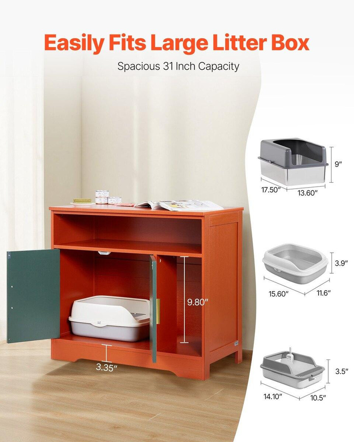 Buying Solutions MB Katzenklo-Gehege als versteckter Katzenklo-Schrank mit Regal und Stauraum im modernen Stil, Höhe: 79,2 cm - Bild 5