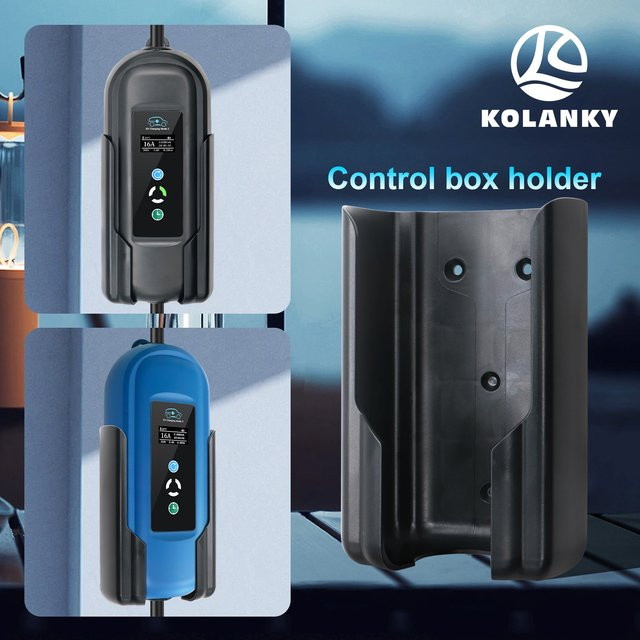 Kolanky EV Home Charging Wallbox-Halter aus Kunststoff und Eisen in Schwarz - Bild 1