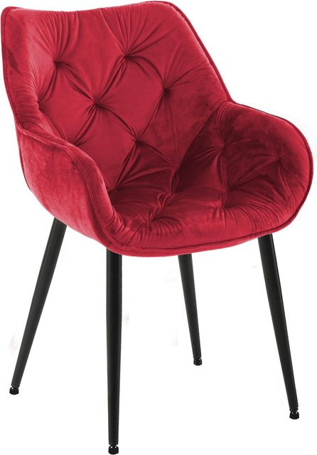 CLP Esszimmerstuhl Tanna Polsterstuhl aus Samt mit Steppung in modernem Design - Bild 1