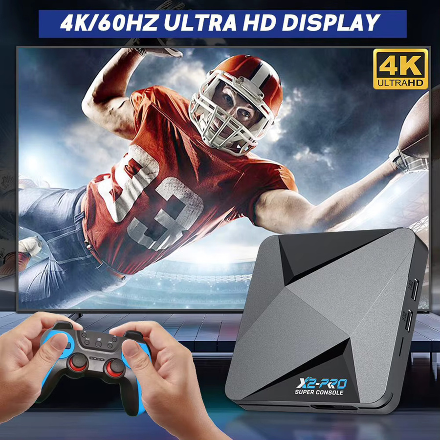 APWIKOGER X2 PRO Videospielkonsole in Schwarz mit 2 Gamepads, 4K UHD-Ausgang und über 60 Spiele-Emulatoren für Android 9.0, CoreE und Emuelec 4.3 - Bild 4