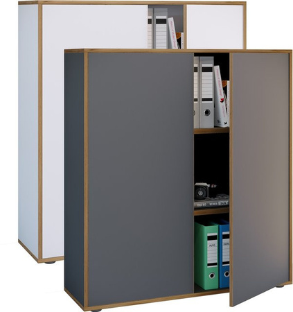VCM Büroschrank Salia aus Holz mit zwei Drehtüren und höhenverstellbaren Fachböden, Breite: 100 cm