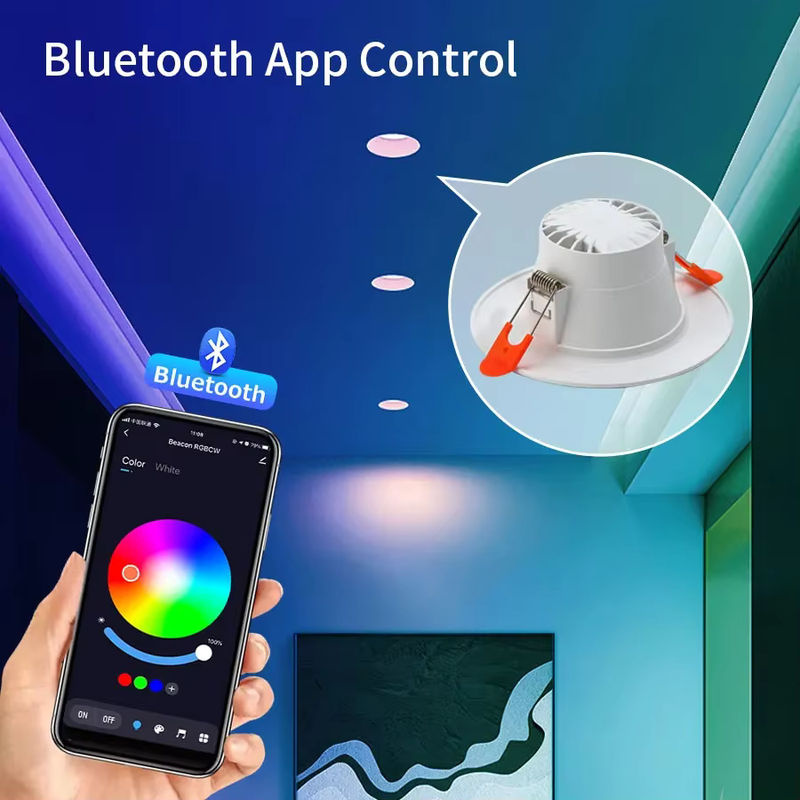 Tuya Smart LED Downlight RGB, dimmbare Deckenleuchte mit Bluetooth und Fernbedienung, weiß, 10W, 220V - Bild 2