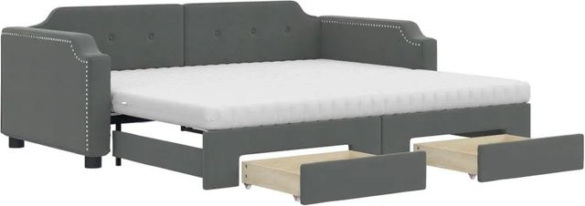 vidaXL Tagesbett ausziehbar mit Schubladen in Dunkelgrau B/T/H: 223 x 100 x 66,5 cm - Bild 1