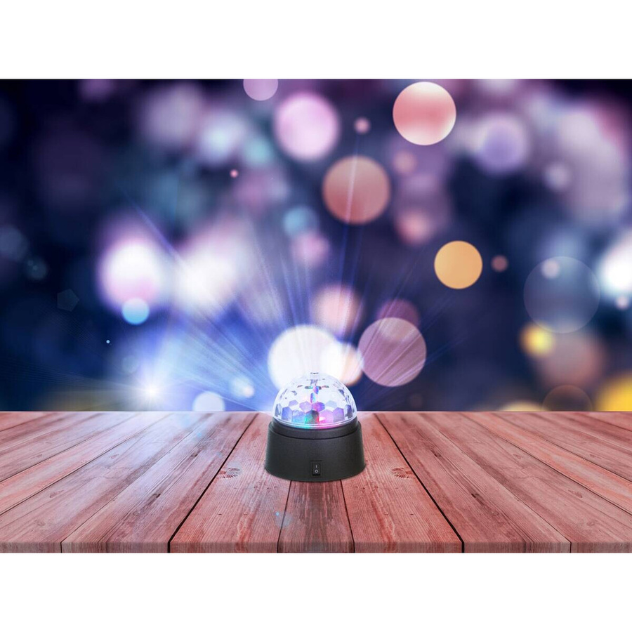 GLOBO Tischleuchte DISCO 28014 in Schwarz und Transparent, kugelförmige Effektleuchte aus Kunststoff mit RGB-Farben, Höhe: 9 cm, Breite: 9 cm, Tiefe: 9 cm - Bild 2
