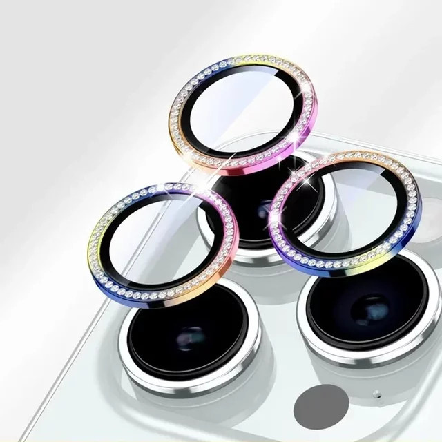 2-3er Set Kamera Objektiv Schutzhülle und Displayschutz Folie für iPhone 16 15 14 13 12 11 Pro Max Mini Plus in Pink - Bild 1